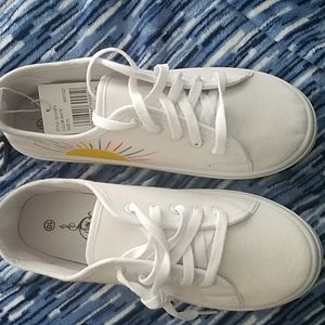 White sneakers with design